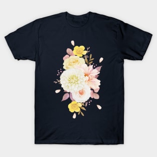 Dahlia Roses Autumn Clipart T-Shirt